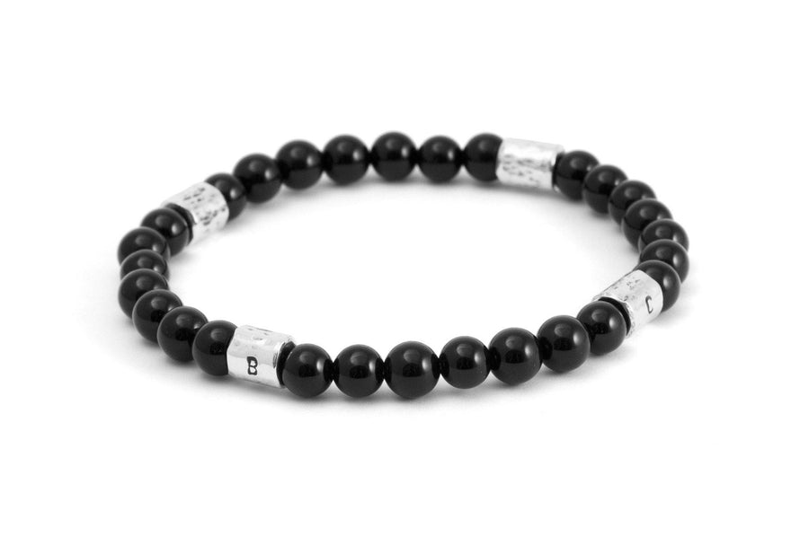 #150 - Men’s beaded bracelet Onyx black - 877 Workshop