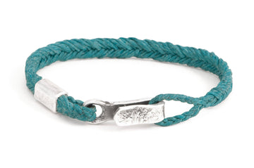 #140 - Men’s bracelet Canvas Sterling Silver turquoise - 877 Workshop